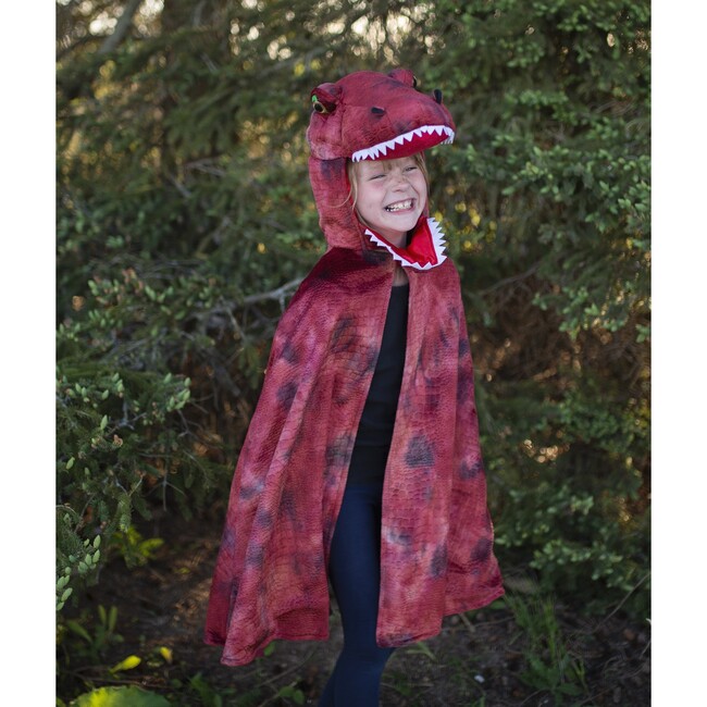 Great Pretenders Grandasaurus T-Rex Cape w and Claws, Red and Black, Size 4-6 - Costumes - 3