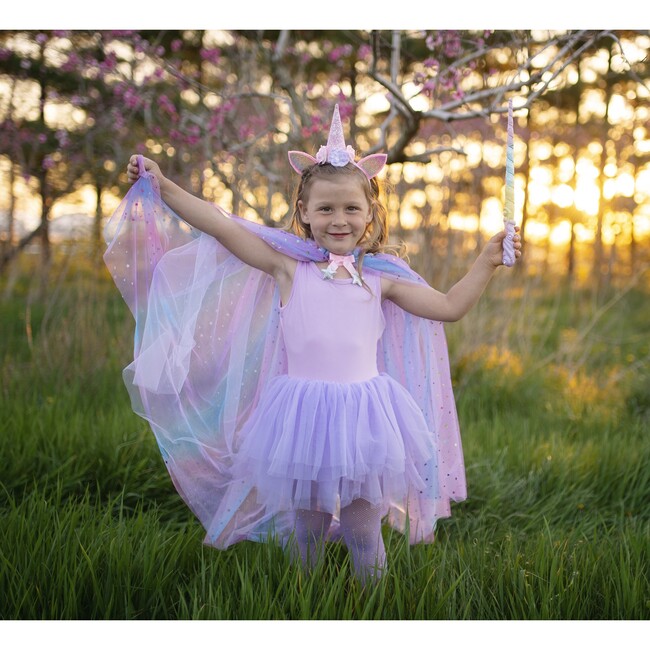 Magical Rainbow Unicorn Cape, Headband, and Wand Bundle - Costume Accessories - 5