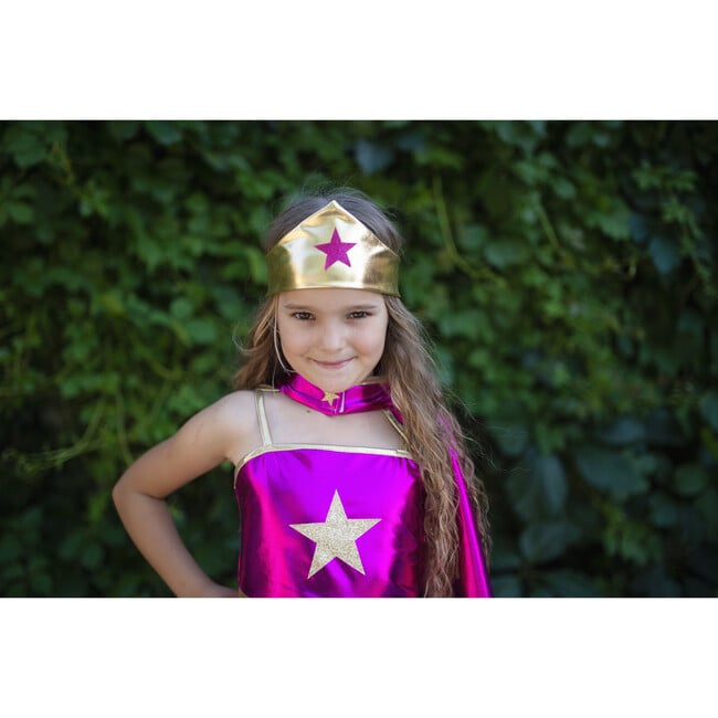 Great Pretenders Superhero Star Dress, Cape and Headpiece, Magenta and Purple, Size 5-6 - Costumes - 8