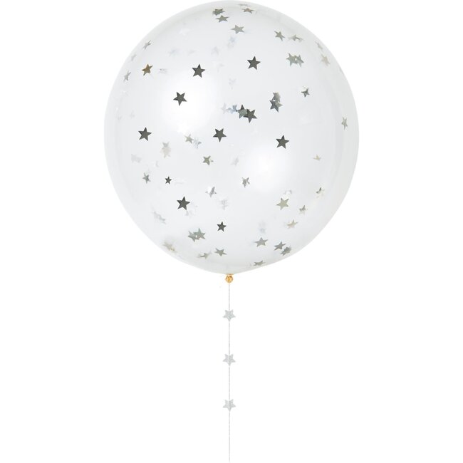 Silver Star Confetti Balloon Kit