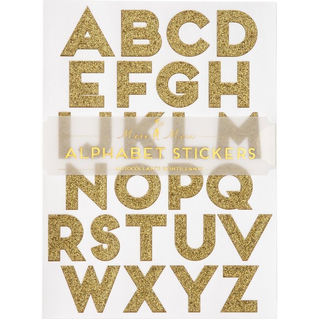 Gold Glitter Alphabet Stickers - Favors - 1