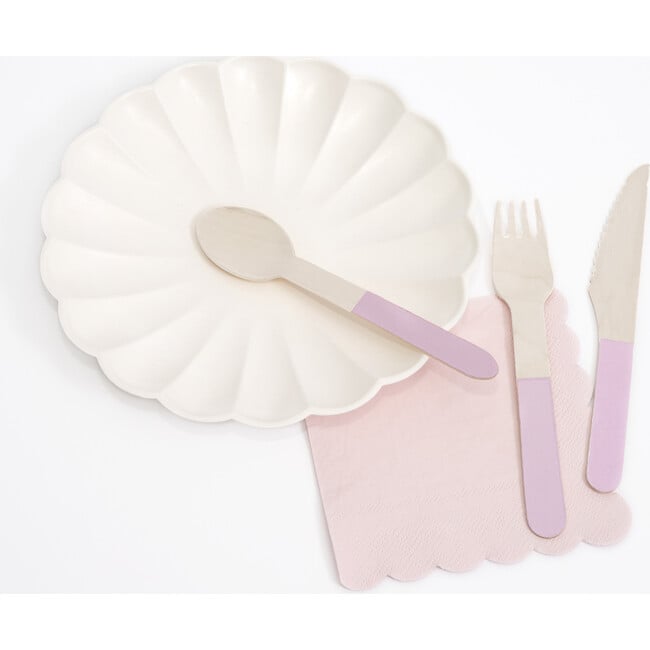 Soft Pink Wooden Cutlery Set - Tableware - 2