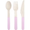 Soft Pink Wooden Cutlery Set - Tableware - 3