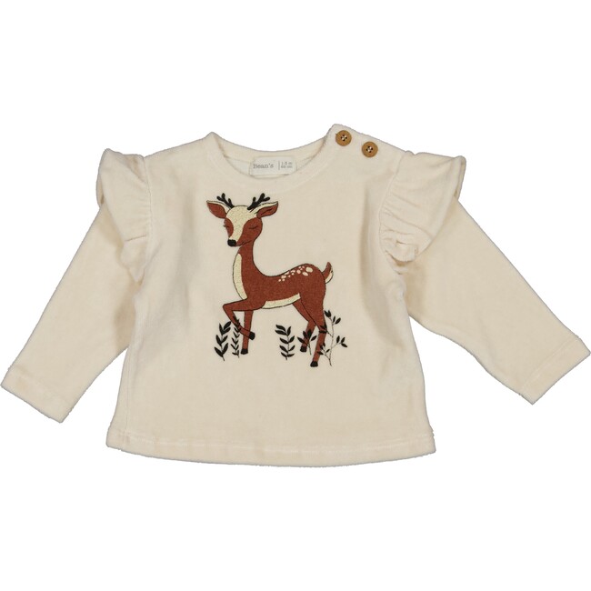 Reindeer Pullover, Ecru - Sweatshirts - 1