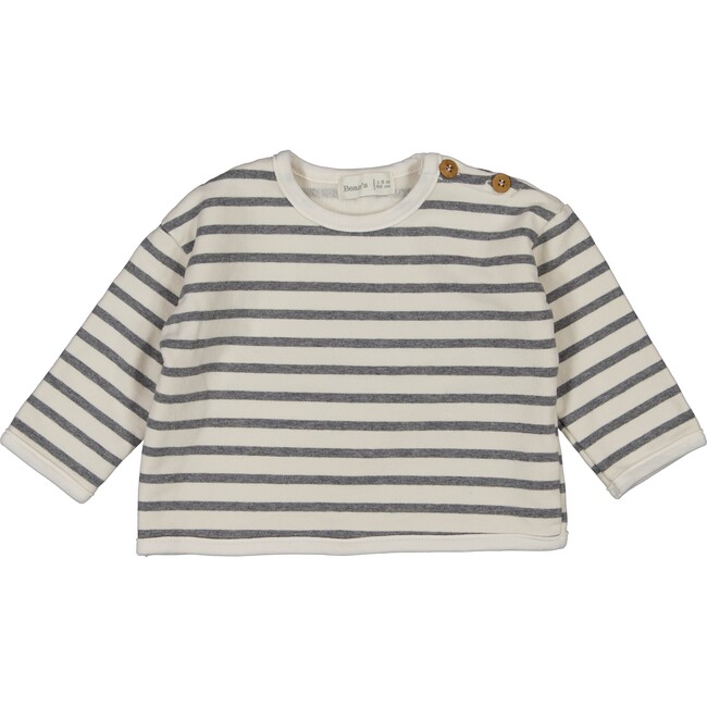 Stripe Pullover, Ecru - Sweatshirts - 1