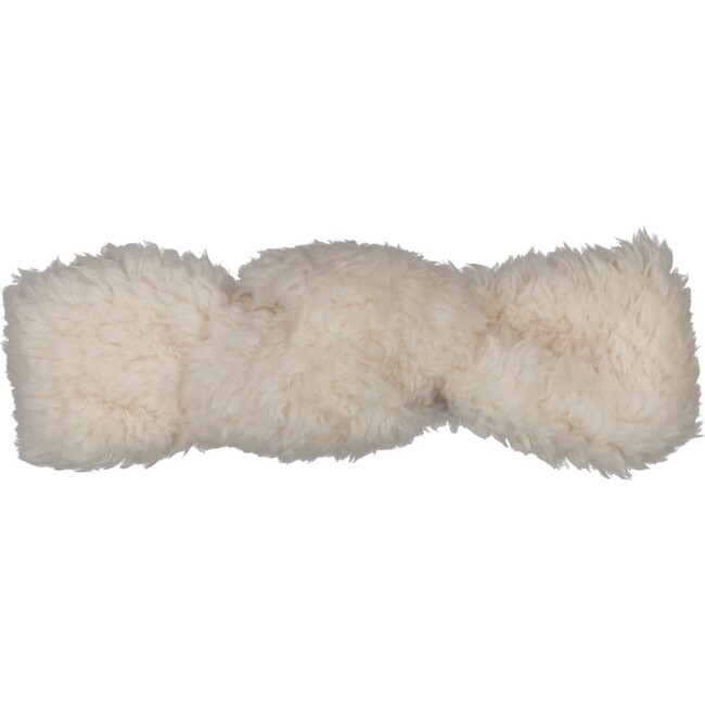 Fuzzy Headband, Ecru - Hair Accessories - 1