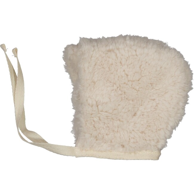 Fuzzy Polar Bonnet, Ecru - Hats - 1