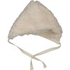 Fuzzy Polar Bonnet, Ecru - Hats - 2 - thumbnail