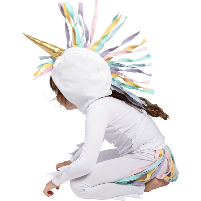 Rainbow Unicorn Costume Hat, White and Pastel