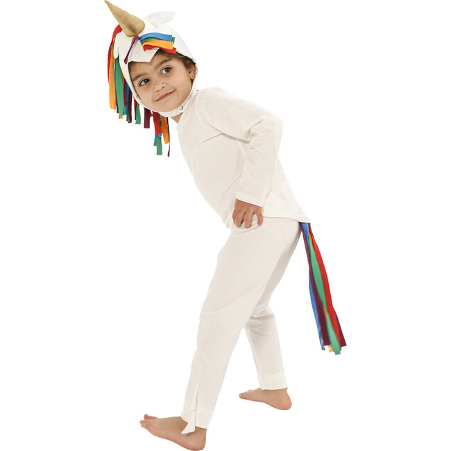 Rainbow Unicorn Costume Hat and Tail, White