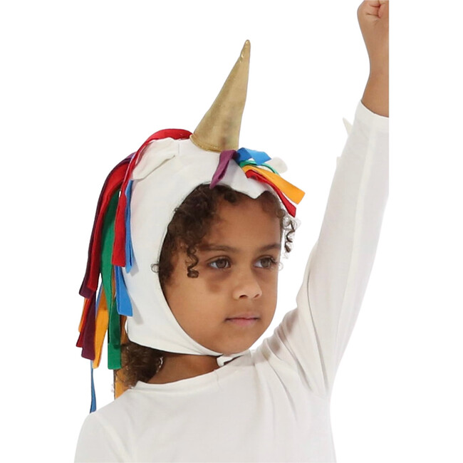 Rainbow Unicorn Costume Hat, White