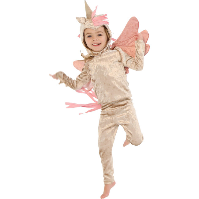 Velvet Winged Unicorn Costume, Gold and Pink - Costumes - 4