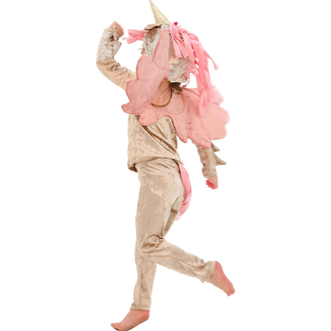 Velvet Winged Unicorn Costume, Gold and Pink - Costumes - 5