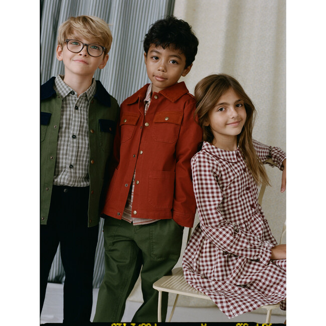 Emma Collared Dress, Burgundy & Antique White - Dresses - 5