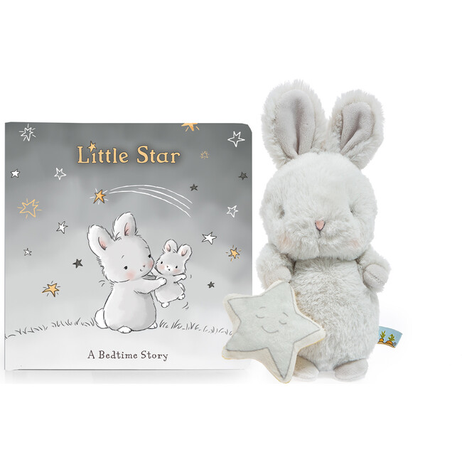 Little Star Book & Cricket Island Bloom Bunny, Grey