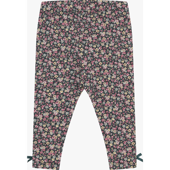 Little Louise Floral Leggings , Forest Green - Leggings - 2