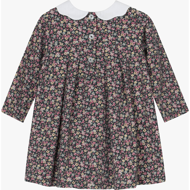 Little Louise Floral Jersey Dress, Forest Green - Dresses - 2