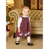 Little Scottie Tartan Pinafore, Red Tartan - Dresses - 2