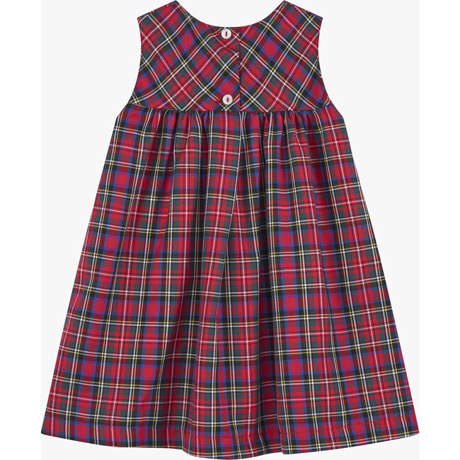 Little Scottie Tartan Pinafore, Red Tartan - Dresses - 3