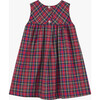 Little Scottie Tartan Pinafore, Red Tartan - Dresses - 3