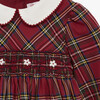 Little Charlotte Smocked Dress, Red Tartan - Dresses - 4 - thumbnail