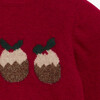 Little Christmas Pudding Sweater, Red - Sweaters - 4