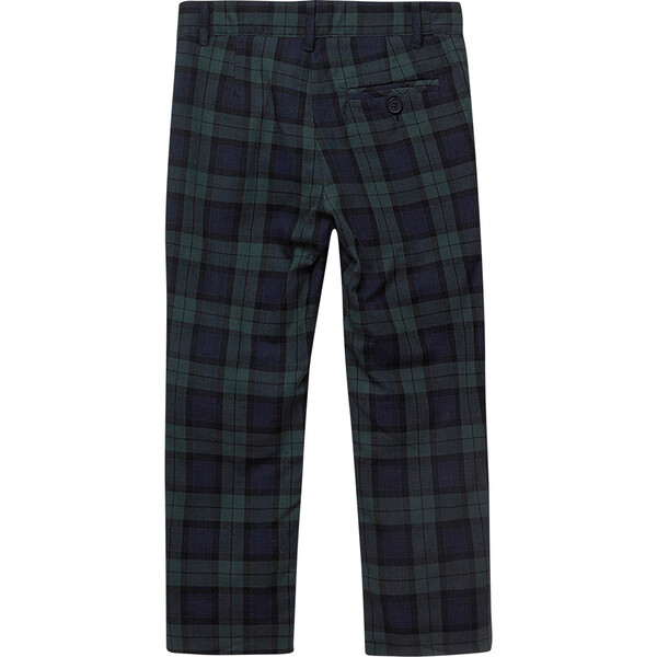 Donald Pants, Navy/Green Tartan - Trotters London Pants | Maisonette