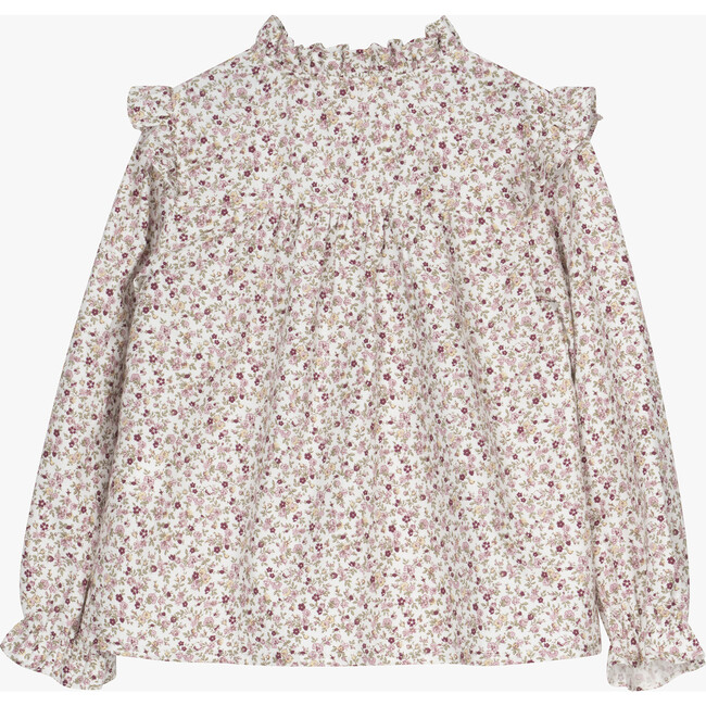 Francis Ruffle Blouse, Ditsy Pink & Lilac Floral