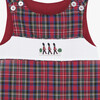 Little Archie Smocked Romper , Red Tartan & Guardsman - Rompers - 3