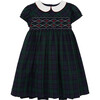 Charlotte Smocked Dress, Navy Tartan - Dresses - 1 - thumbnail