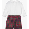 Little Rupert Set, White & Red Tartan - Mixed Apparel Set - 3