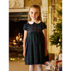 Charlotte Smocked Dress, Navy Tartan - Dresses - 2