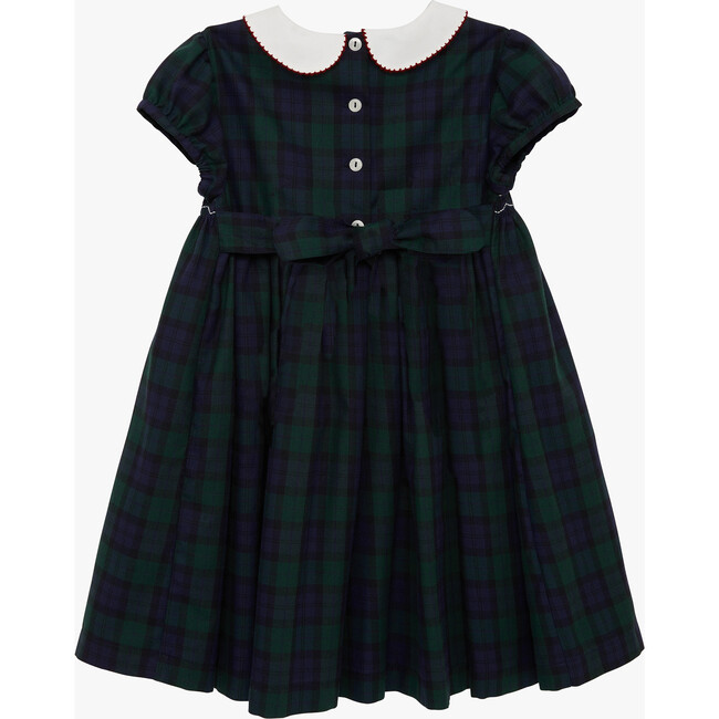 Charlotte Smocked Dress, Navy Tartan - Dresses - 3