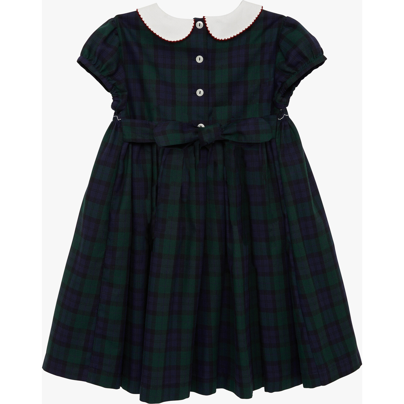 Charlotte Smocked Dress, Navy Tartan - Trotters London Dresses | Maisonette