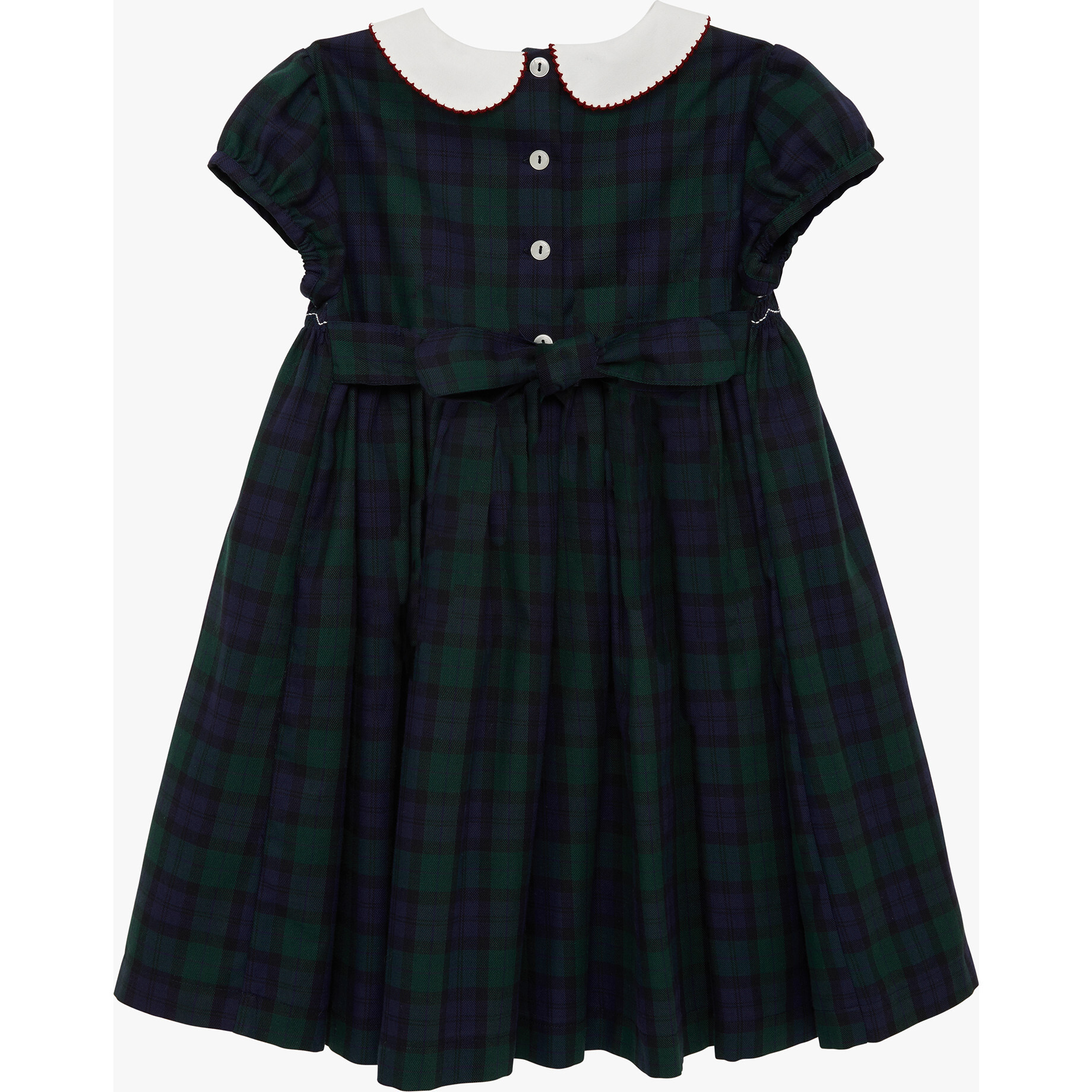 slim fit dress slacks Sarah Louise Winter Navy, Green & Black Tartan Long Sleeved Dress