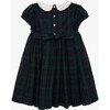 Charlotte Smocked Dress, Navy Tartan - Dresses - 3