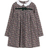 Louise Floral Jersey Dress, Forest Green - Dresses - 1 - thumbnail