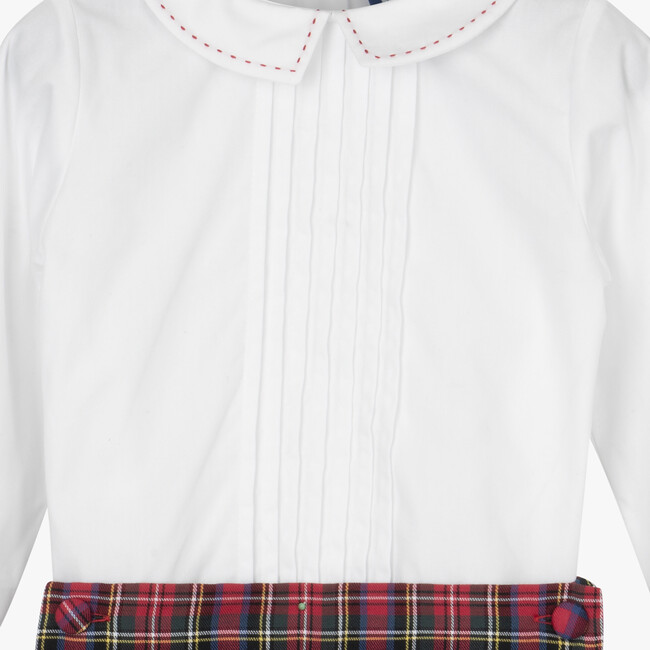Little Rupert Set, White & Red Tartan - Mixed Apparel Set - 4