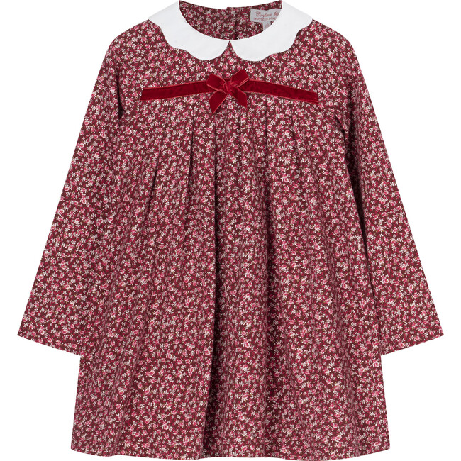 Louise Floral Jersey Dress, Berry - Dresses - 1