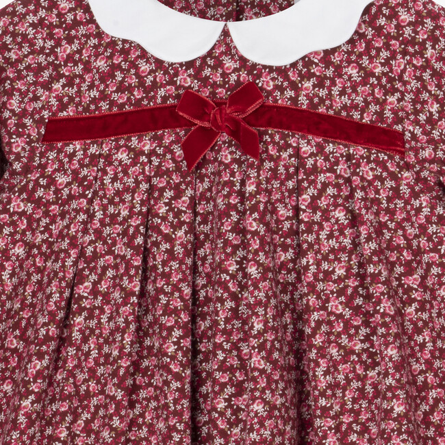 Louise Floral Jersey Dress, Berry - Dresses - 3