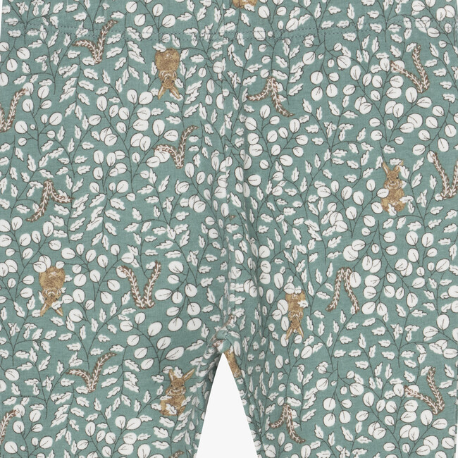 Little Woodland Bunny Leggings, Soft Green - Leggings - 3