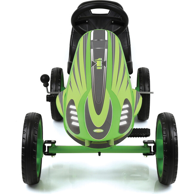 Hauck Speedster Pedal Go Kart (Green) 10 inch EVA Wheels, Sporty Steering Wheel