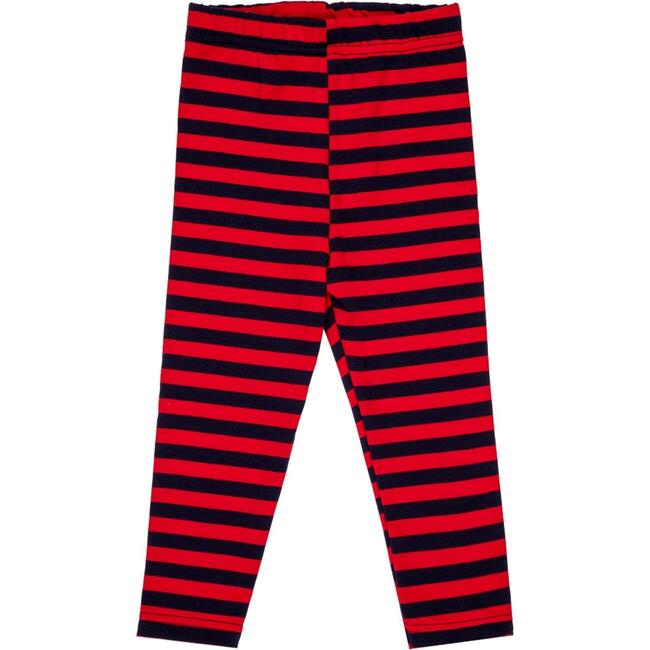 Leggings, Red and Navy Stripes