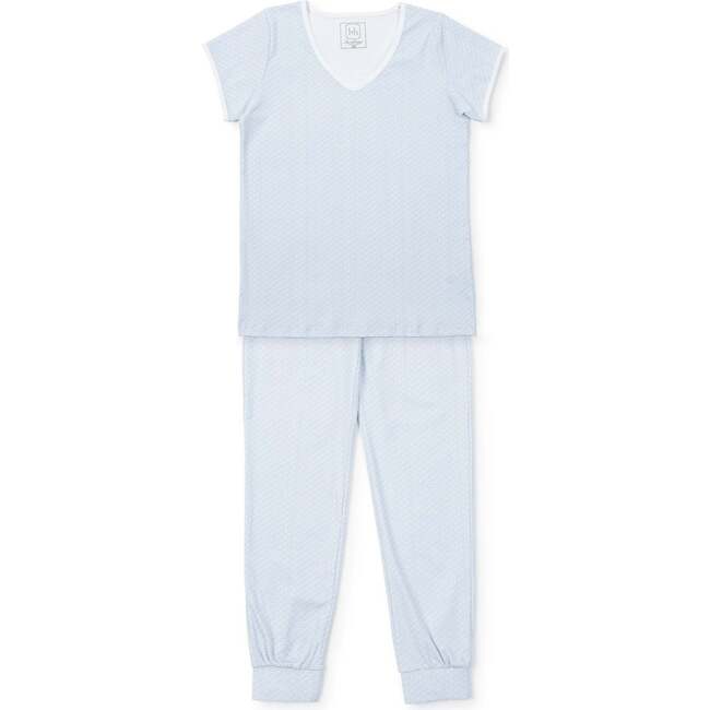 Women's Melanie Pajama Jogger Pant Set, Dot 'N Dash Blue - Pajamas - 1