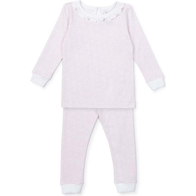 Ava Pima Cotton Pajama Pant Set, Pink Tiny Vine