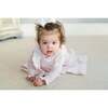 Ruffled Pima Cotton Bib, Pink Tiny Vine - Bibs - 3