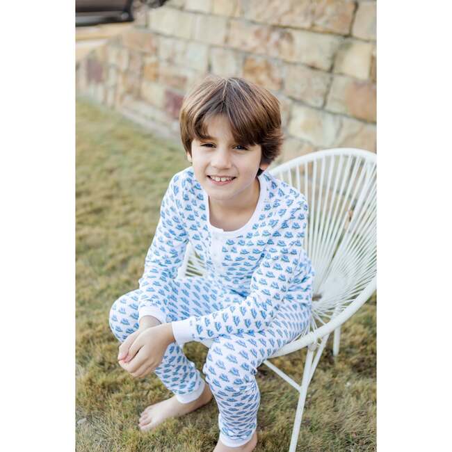Jack Pima Cotton Pajama Pant Set, Let's Roll Blue - Pajamas - 4