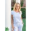 Women's Melanie Pajama Jogger Pant Set, Dot 'N Dash Blue - Pajamas - 4