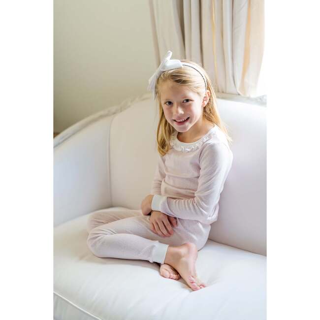 Ava Pima Cotton Pajama Pant Set, Pink Tiny Vine - Pajamas - 6