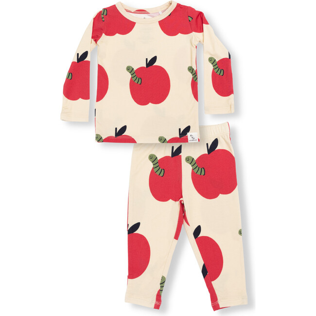 Apple Pajama Set, Cream - Pajamas - 1